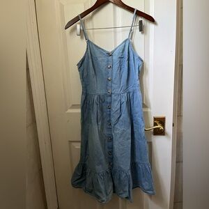 3/$10 Japna Chambray Button Up Midi Dress Size Medium